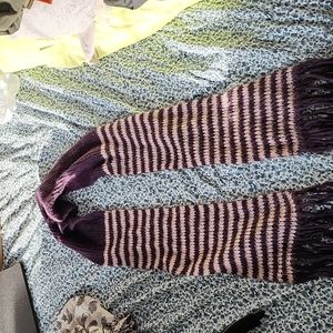 Purple and pink striped scarf